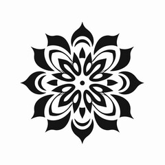 Fototapeta premium Black floral design flower pattern vector art graphic decorative element mandala illustration ornament