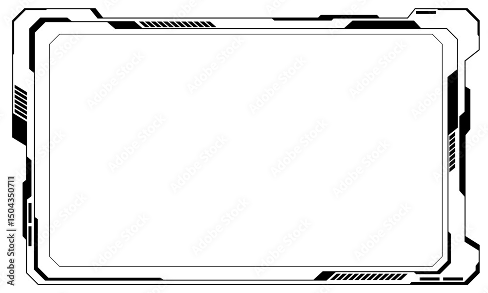 Poster hud frames black user interface elements design modern technology futuristic control panel screen di