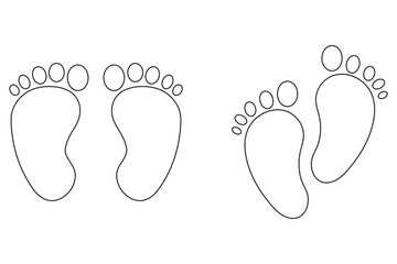 Footprint. Human footprint icon. Baby footprint. Silhouette of footprints. Vector illustration. baby footprints, perfect for baby footprints logos and icons eps 10