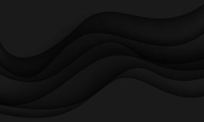 Abstract black paper cut style design modern luxury background vector
