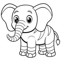 Obraz premium Baby elephants for coloring pages