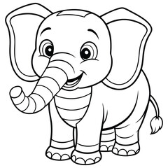 Fototapeta premium Baby elephants for coloring pages