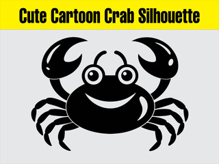 Cute Cartoon Crab Silhouette Clip-art for Kids