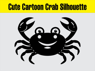 Cute Cartoon Crab Silhouette Clip-art for Kids