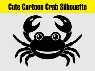 Cute Cartoon Crab Silhouette Clip-art for Kids
