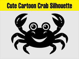Cute Cartoon Crab Silhouette Clip-art for Kids
