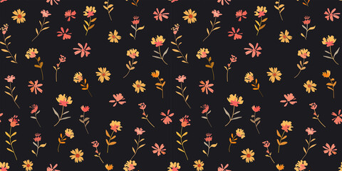 seamless pattern with autumn leaves