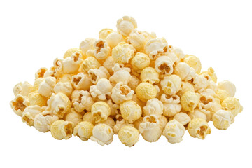 Pile of  salty popcorns isolated background