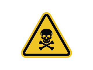 Warning sign for poison or hazardous materials depicting skull and crossbones symbol