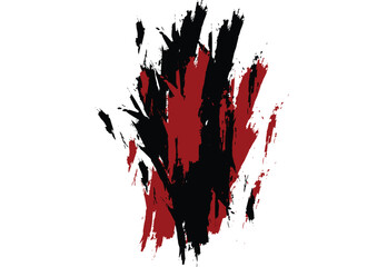 Abstract Vector Black and Red Grunge Brush Stroke Texture Background. illustration vector design.