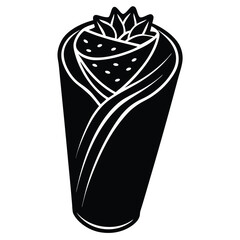 Delicious Burrito Wrap A Culinary Delight - Mexican Food Illustration