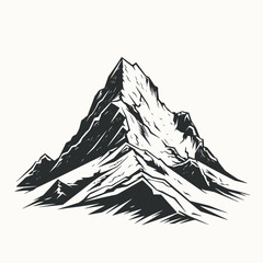 Mountain peak vector illustration landscape nature mount range summit alps rocky high snow outdoor art