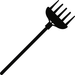 Garden Rake Silhouette Vector Illustration 
