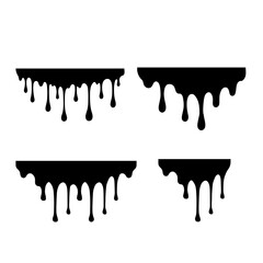 Dripping black oil stain, liquid drop or paint vector ink silhouette. EPS 10