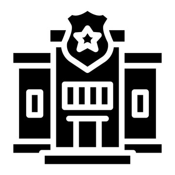 black police station building icon clip art preview