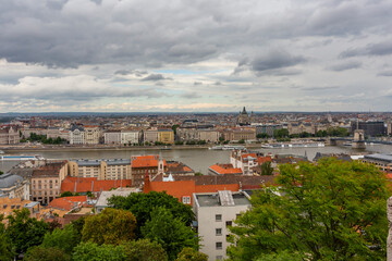 Danube River and historical buildings of the city center of Budapest, Hungary