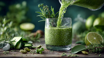 The making process of a green healthy drink