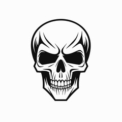 Fototapeta premium Skull death skeleton halloween horror bone head dead danger anatomy evil spooky gothic illustration art silhouette