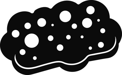 Sponge With Bubbles Silhouette Vector Illustration