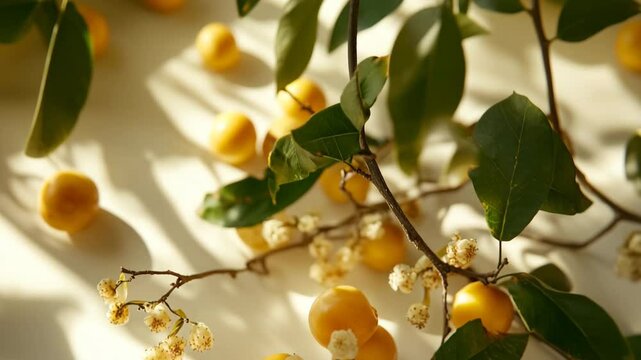 A bunch of yellow fruit with white spots on them. The fruit is ripe and ready to eat