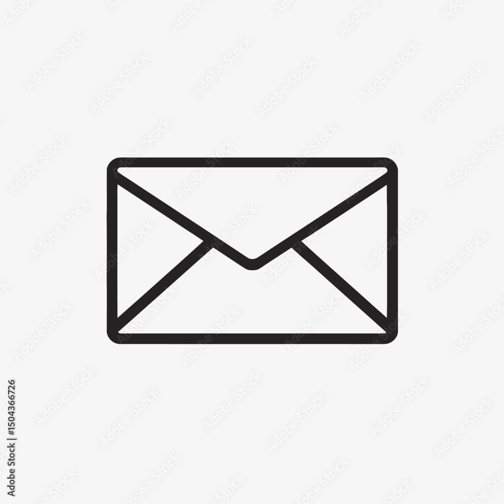 Poster email message mail letter send receive contact communication envelope inbox outline vector icon grap