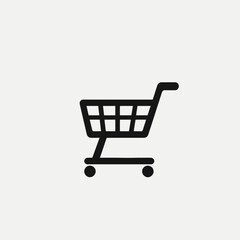 Shopping cart shop store retail commerce purchase trolley market basket buy sale online e commerce icon silhouette