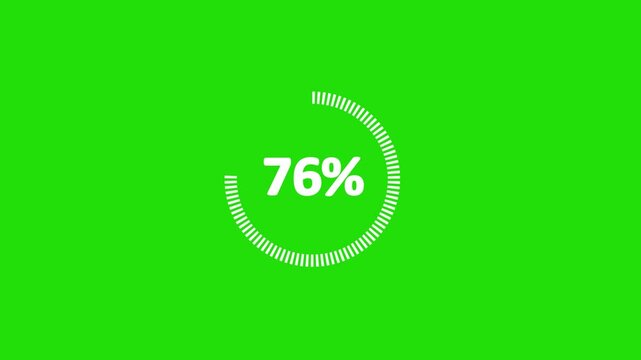 76% animated pie chart video on green background &ndash; half circle segment animation, minimal circular info graphic, percentage data visualization, modern graph design....,