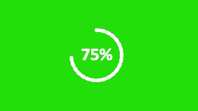 75% animated pie chart video on green background &ndash; half circle segment animation, minimal circular info graphic, percentage data visualization, modern graph design....,