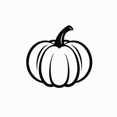 Pumpkin halloween autumn fall thanksgiving squash vegetable gourd orange harvest october icon symbol vector silhouette