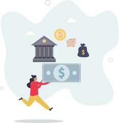 Investment expert, financial professional or wealth management, savings or trader for earning profit, stock market analyst, financial advisor planning concept. character life .