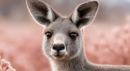 Fototapeta premium Graceful Kangaroo in Serene Setting