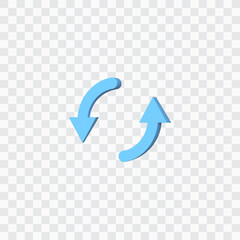 3d Two Rotating arrows circle vector icon