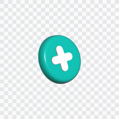 3D green Circle medical Vector icon