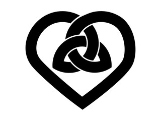 celtic shamrock knot heart love endless vector on white background	