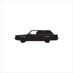 Fototapeta premium image of a retro car, vector, graphics, black and white 