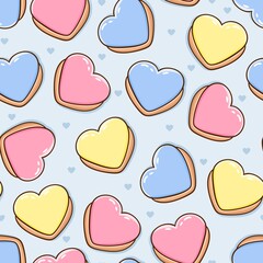 colorful chocolate covered biscuits pattern design
