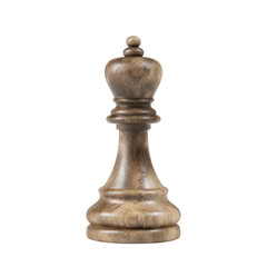 A detailed wooden chess piece, resembling a king, showcasing intricate craftsmanship