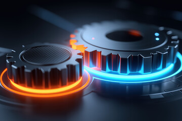 Gears created with Generative AI Technology, ai, generative