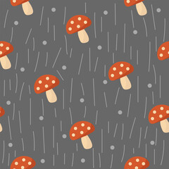 Gray Mushroom Pattern
