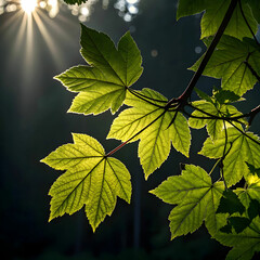 leaves reflecting the natural sun light during the