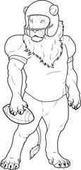 Lion American Football Sports Animal Vector Graphic Art Illustration