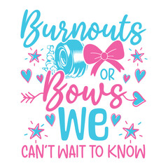 Burnout bows baby gender reveal designs