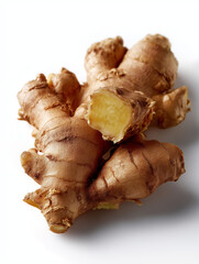 Whole Fresh Ginger Root Isolated on White Background &ndash; AI Generated