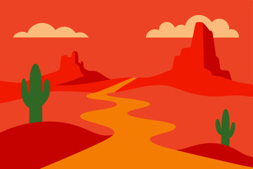 hot sandy trail through red rock formations 