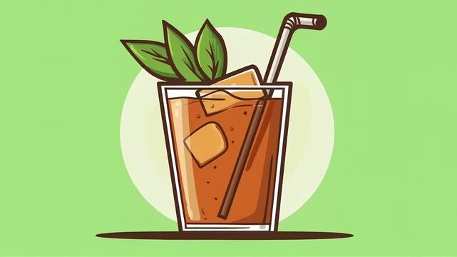 A Refreshing Glass of Iced Tea: Illustration of a Delicious Summer Drink