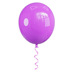 Purple balloon isolated in transparent background 