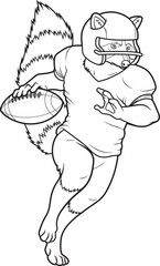 Racoon American Football Sports Animal Vector Graphic Art Illustration