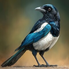 Detailed illustration of a magpie.