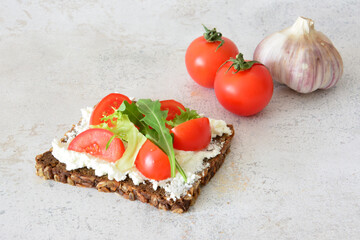 Delicious Tomato and Cottage Cheese Sandwich with Fresh Ingredients