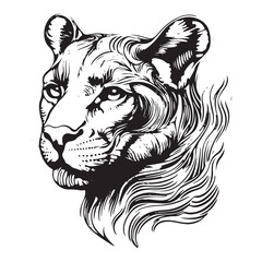 Panther head with abstract flame vector images